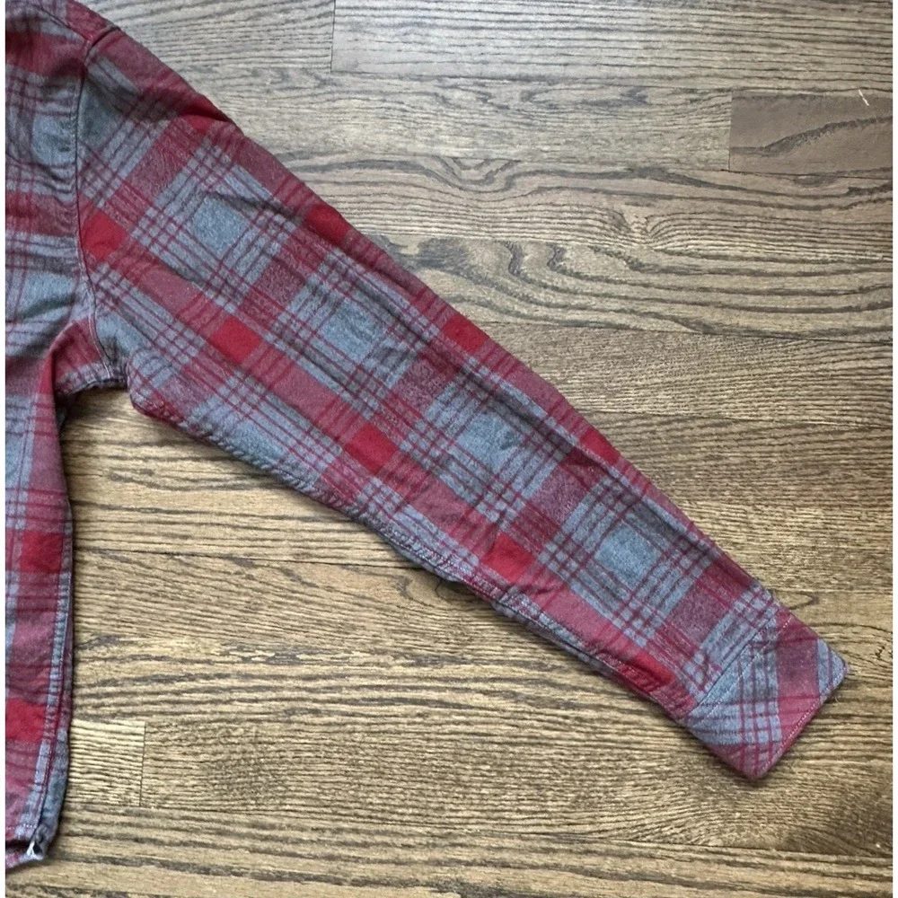 The North Face Mens Approach Flannel Shirt Red Gray Plaid Long Sleeve M